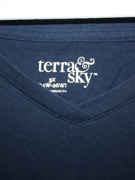 Terra & Sky 2-Pc, Legging and Tee, Navy size 3x - Picture 2 of 4